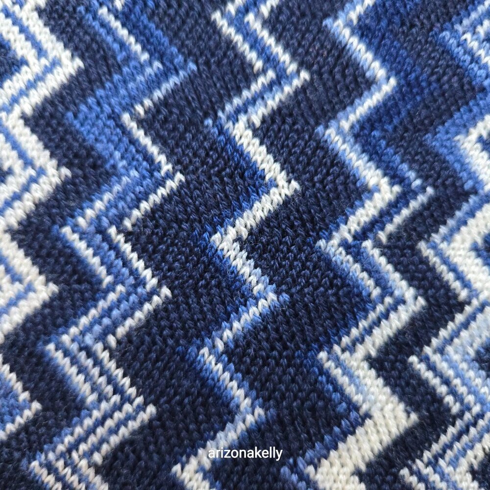 MIssoni 100% Wool Blue Zig Zag Scarf - Picture 12 of 15